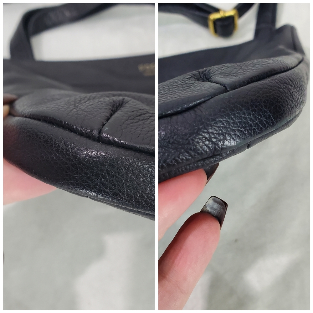 FOSSIL 1954 Black Pebbled Cowhide Leather Adjustable Crossbody Bag & Coin Purse - Picture 7 of 16